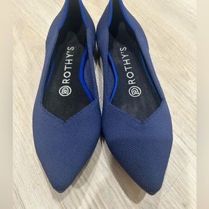 Rothy’s The Point Navy Blue Flats Womens Slip On Shoes Size 7